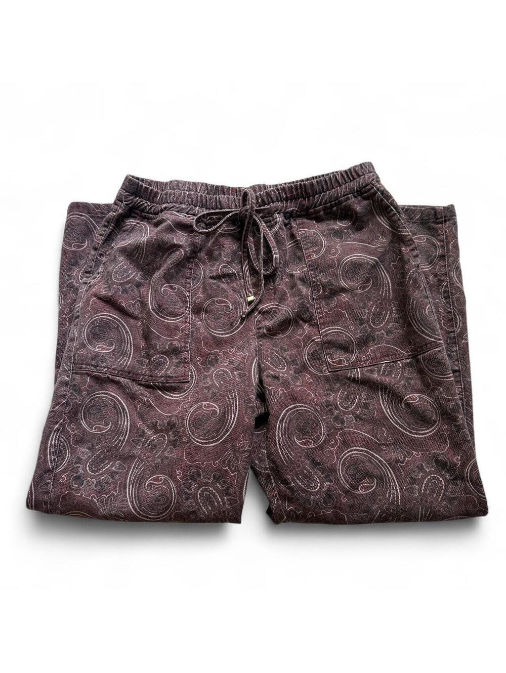 Zara Boho Paisley Drawstring Trousers Cottagecore Fall